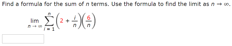 Solved Find a formula for the sum of n terms. Use the | Chegg.com