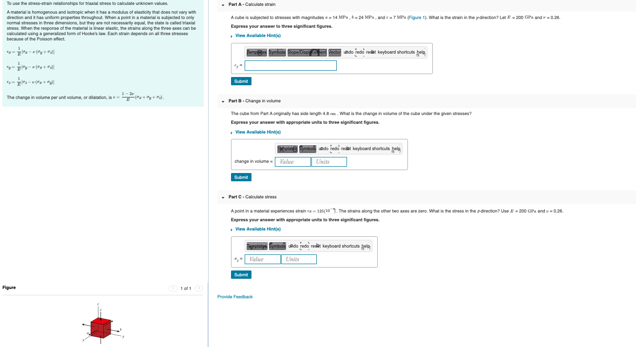 Solved - Part A - Calculate strain To use the stress-strain | Chegg.com