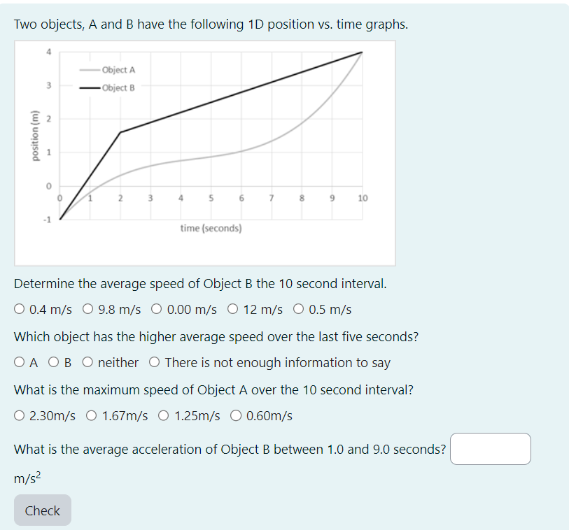 Speed Of Object Solved Two objects, A and B have the following 1D position | Chegg.com