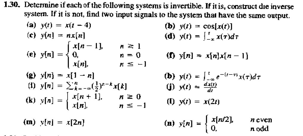 Solved Signals And Systems: Please Do Only Part (e),(m) | Chegg.com