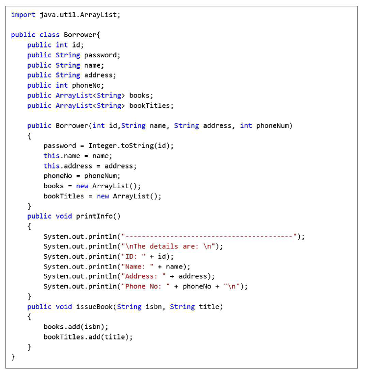 Solved It is a library service program to issue book based | Chegg.com