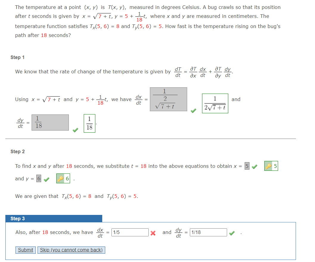 Solved The temperature at a point (x, y) is T(x, y), | Chegg.com