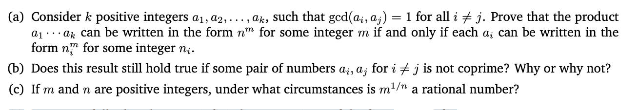 Solved (a) Consider k positive integers a1,a2,…,ak, such | Chegg.com