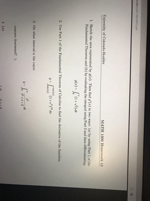 Solved th1300/HW15.pd University of Colorado-Boulder MATH | Chegg.com