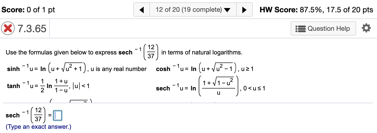 Solved Score: 0 of 1 pt 12 of 20 (19 complete) HW Score: | Chegg.com