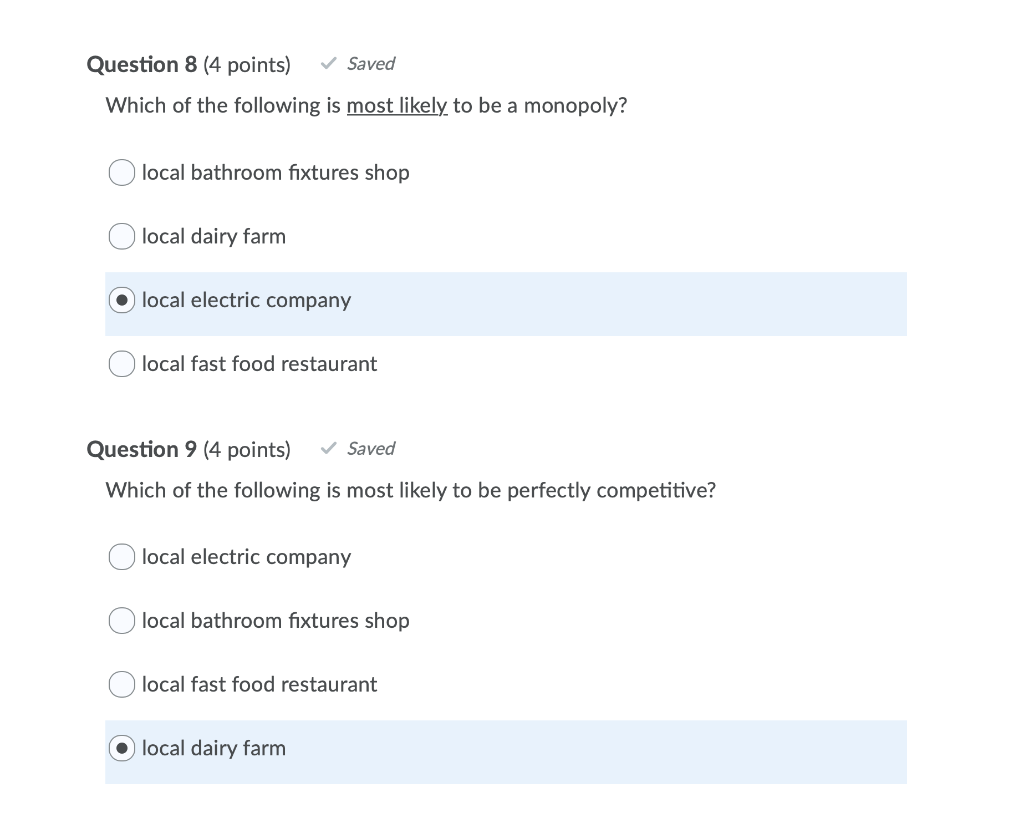 Solved Question 8 (4 points) Saved Which of the following | Chegg.com
