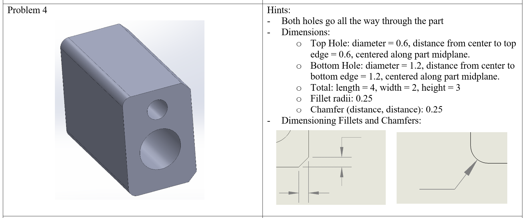 Solved Problem 4 Hints: Both holes go all the way through | Chegg.com