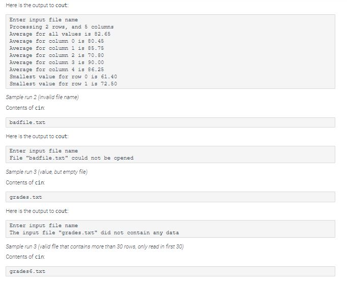 Solved C++ requirements • The program must make use of a two