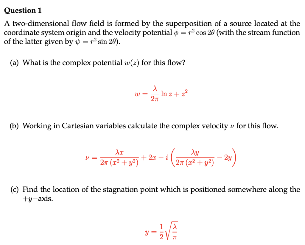 A Two Dimensional Flow Field Is Formed By The