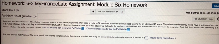 Solved Homework: 6-3 MyFinanceLab: Assignment: Module Six | Chegg.com