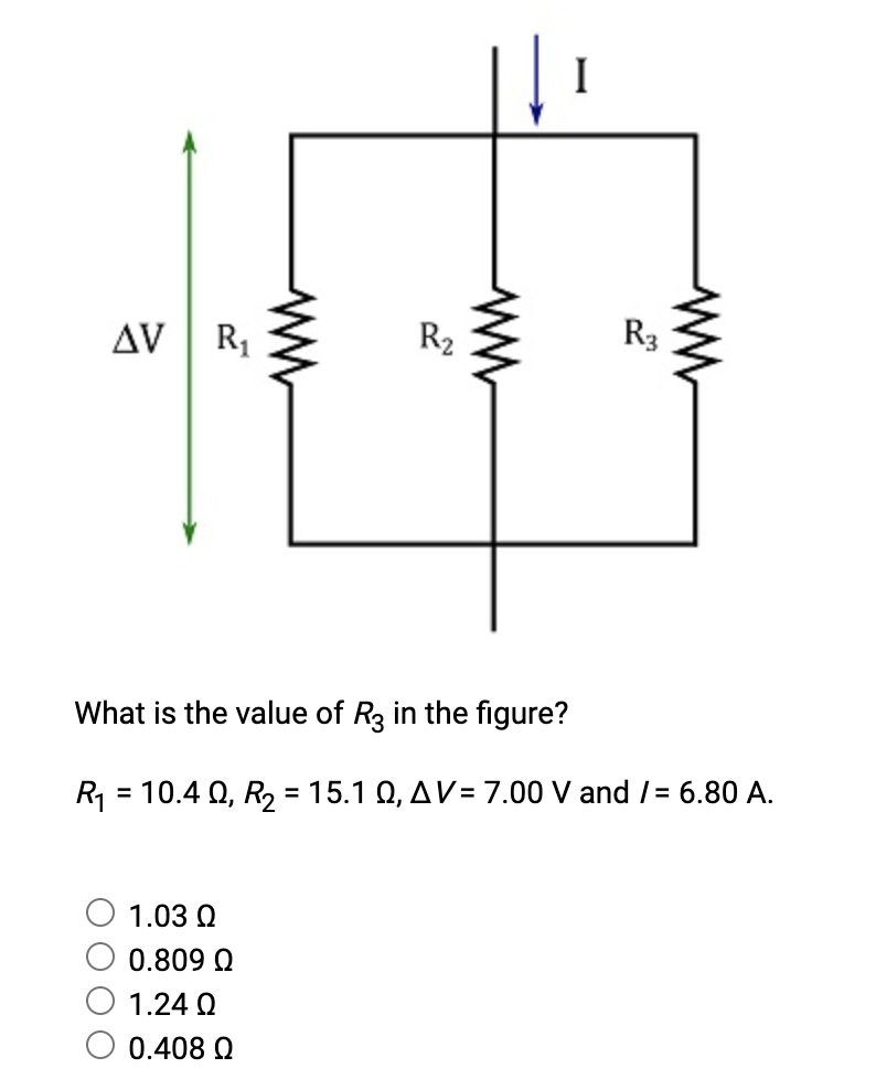 Solved I AV | Ri R2 R3 w What is the value of R3 in the | Chegg.com