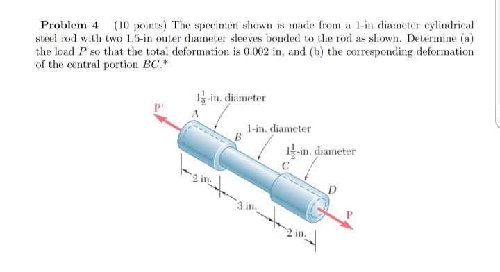 Solved Problem 4 (10 points) The specimen shown is made from | Chegg.com
