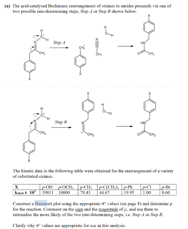 (a) The acid-catalysed Beckmann rearrangement of | Chegg.com