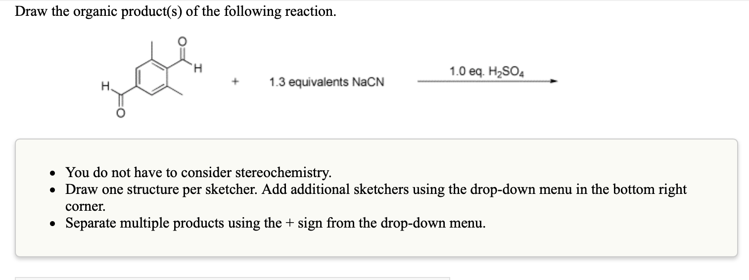 Solved Draw the organic product(s) of the following | Chegg.com