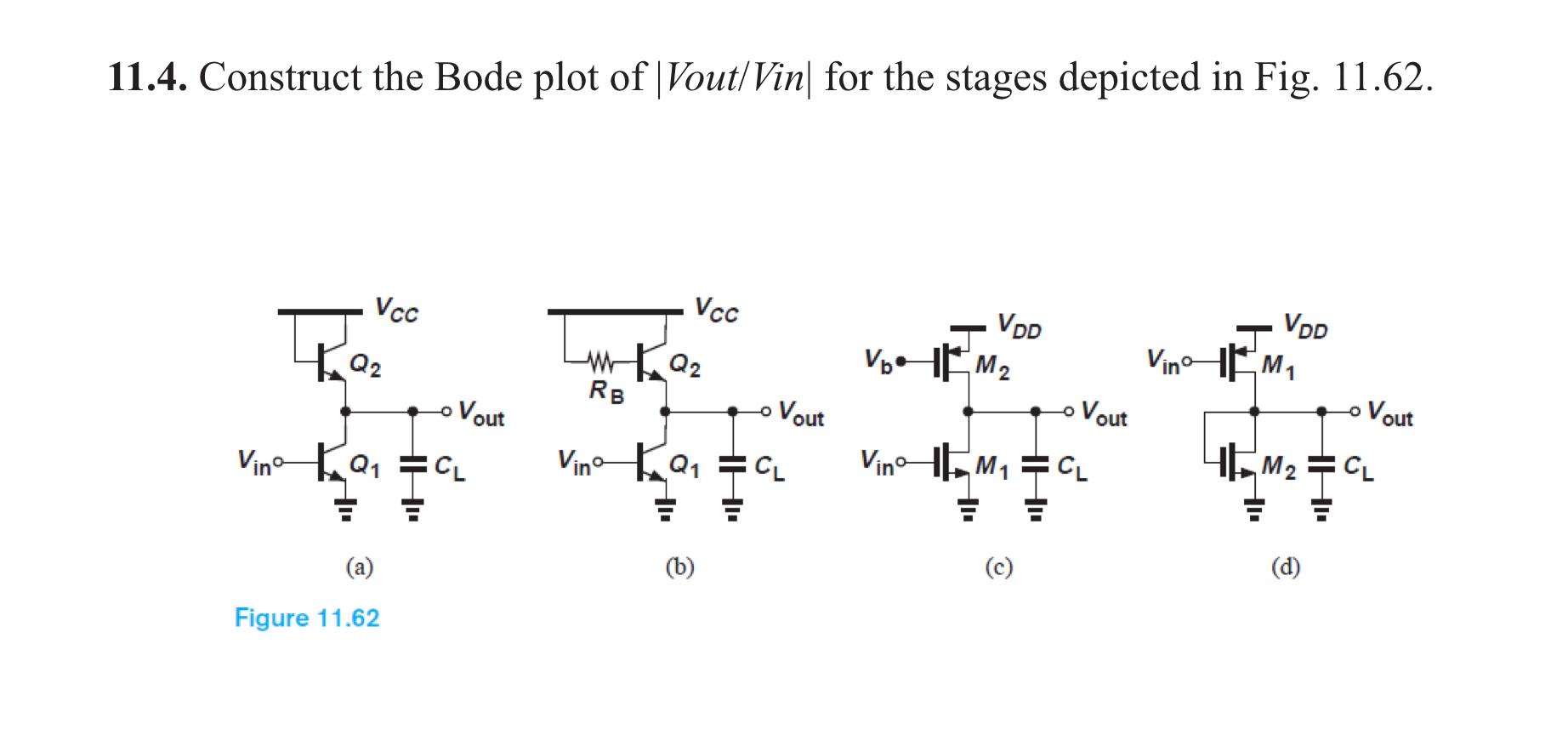 Solved 11.4. Construct The Bode Plot Of ∣ Vout/Vin ∣ For The | Chegg.com