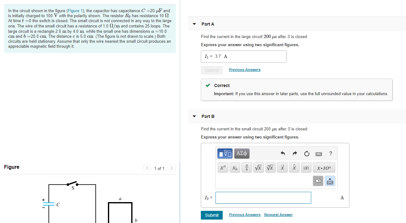 Solved Part A In the circuit shown in the figure (Figure 1), | Chegg.com