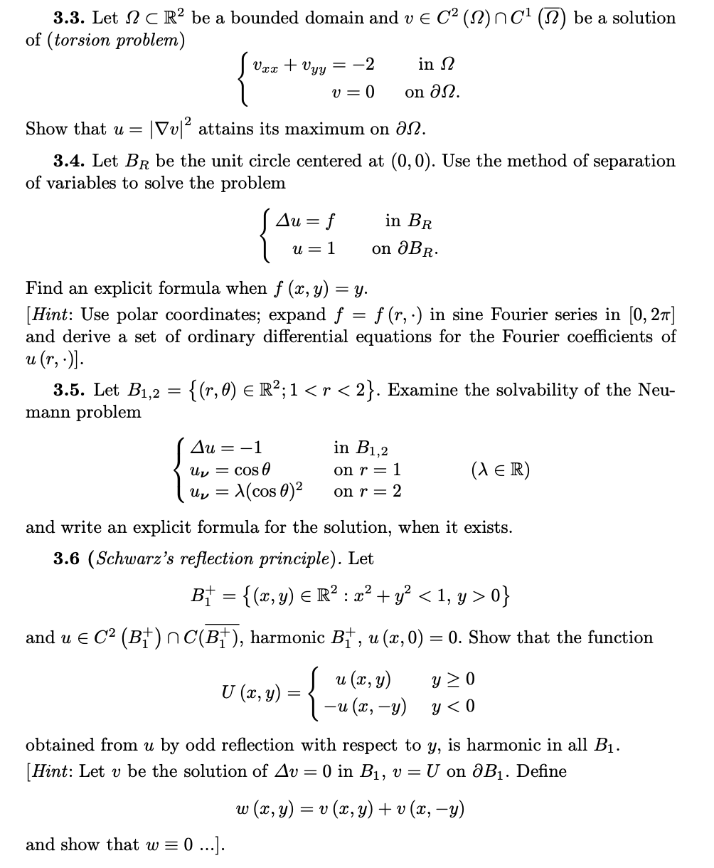 Solved 3.3. ﻿Let ΩsubR2 ﻿be a bounded domain and | Chegg.com