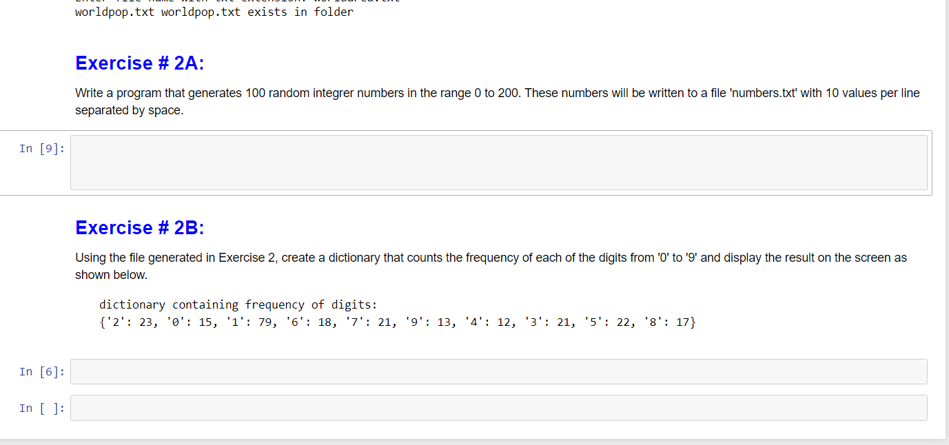 Solved Exercise \# 2A: Write A Program That Generates 100 | Chegg.com