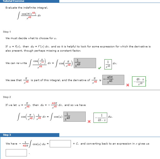 Solved Tutorial Exercise Evaluate the indefinite integral. | | Chegg.com
