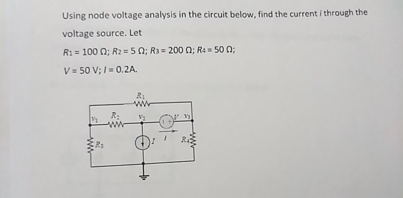 Solved Using node voltage analysis in the circuit below, | Chegg.com