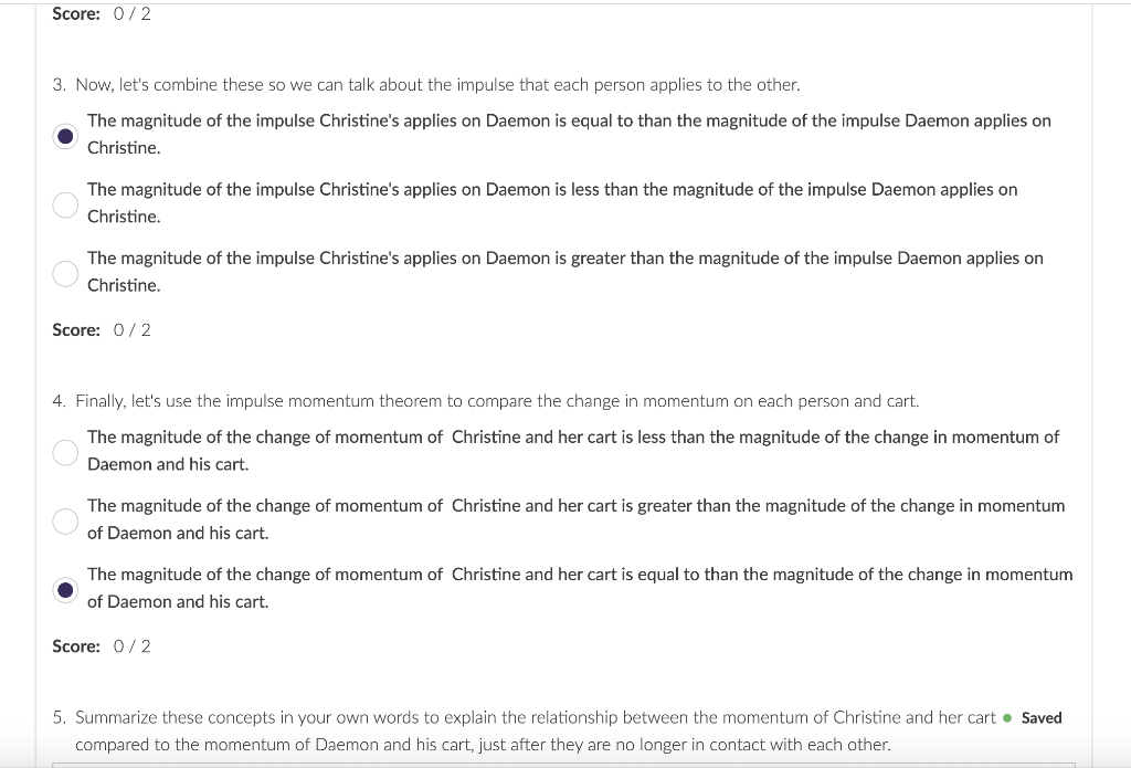Solved Trial Trial 1 v Applying ImpulseMomentum Theorem