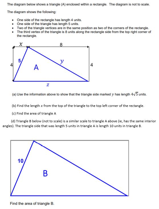 Solved The diagram below shows a triangle (A) enclosed | Chegg.com