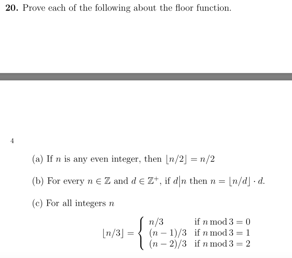 Solved Prove Each Of The Following About The Floor Fu Chegg Com