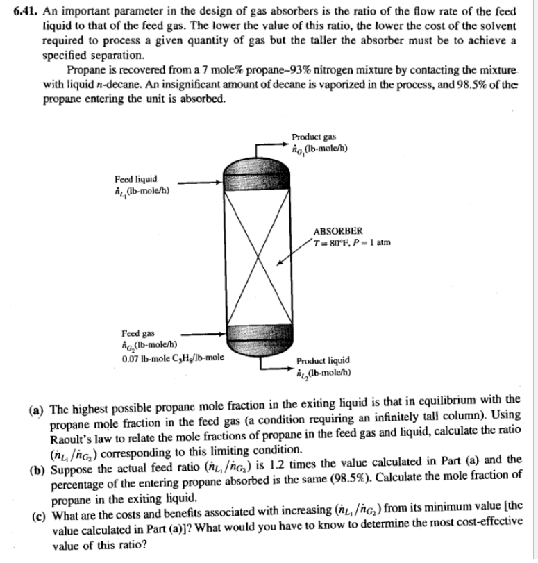 6.41. An important parameter in the design of gas | Chegg.com