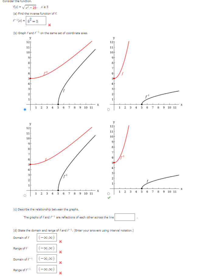 Solved Consider the function. f(x) = x - 25 x 25 (a) Find | Chegg.com