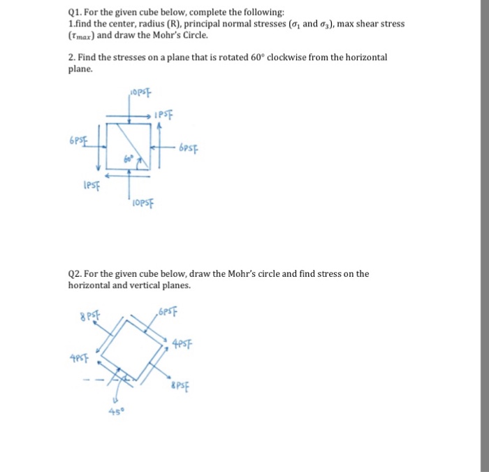 Solved Q1. For The Given Cube Below, Complete The Following: | Chegg.com