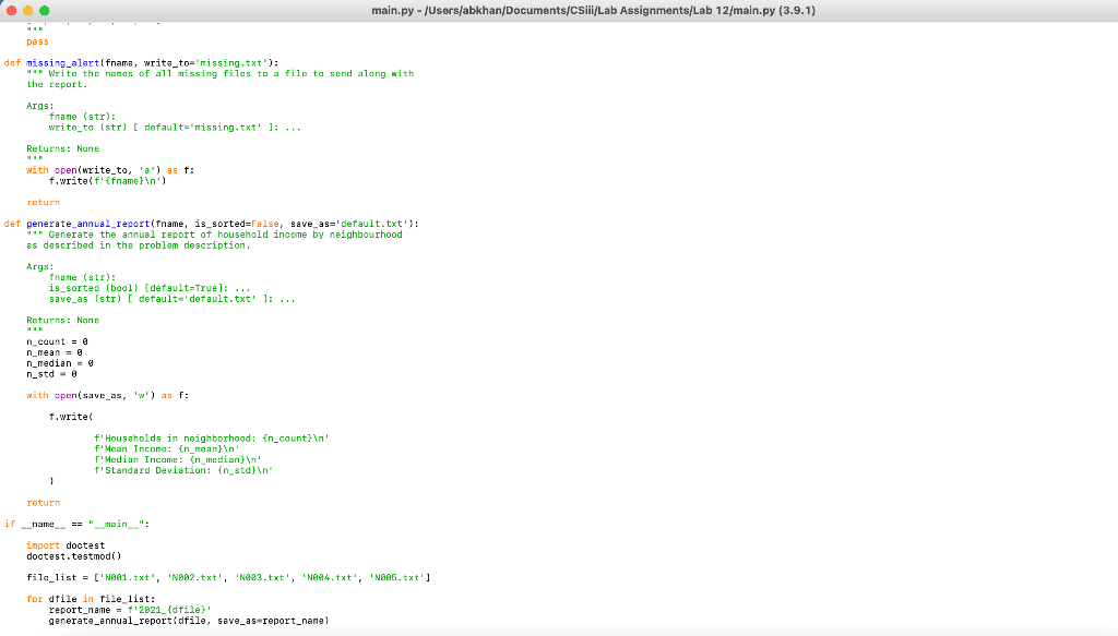 In Python, PLEASE read the full prompt and complete | Chegg.com