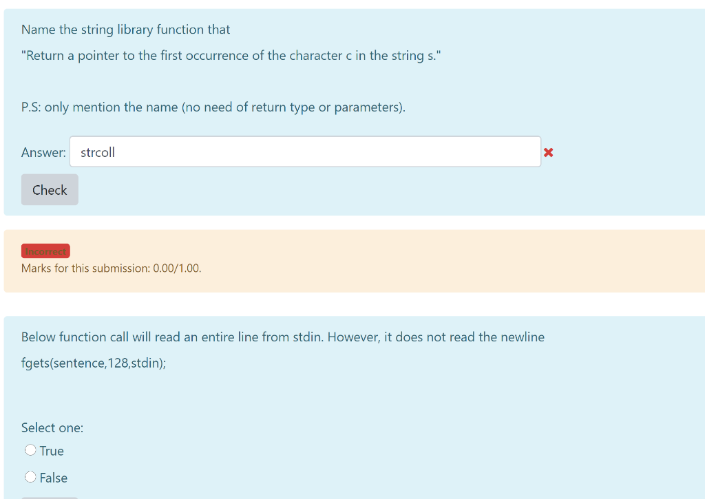 Solved Name the string library function that "Return a | Chegg.com