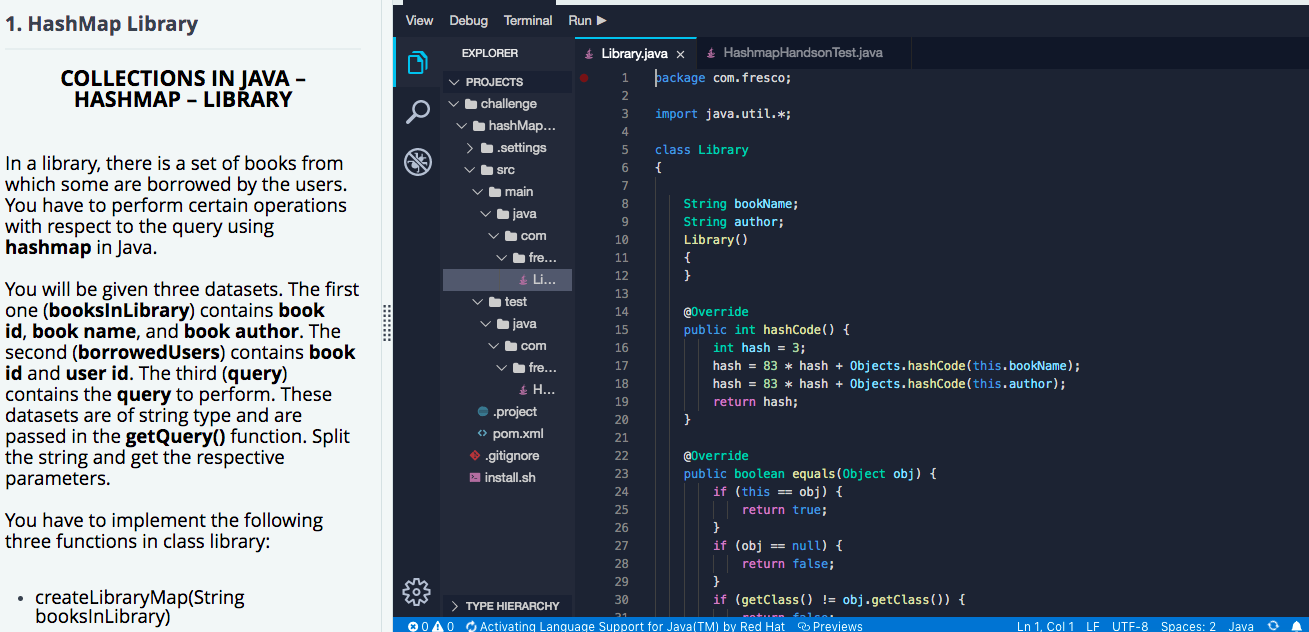 Hashmap Library In Java Solved 1. Hashmap Library View Debug Terminal Run | Chegg.com