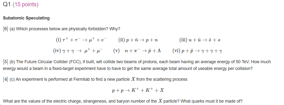 Solved Q1 15 Points Subatomic Speculating 6 A Which Chegg Com