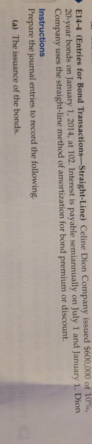 Solved > E14-4 ( Entries For Bond Transactions | Chegg.com