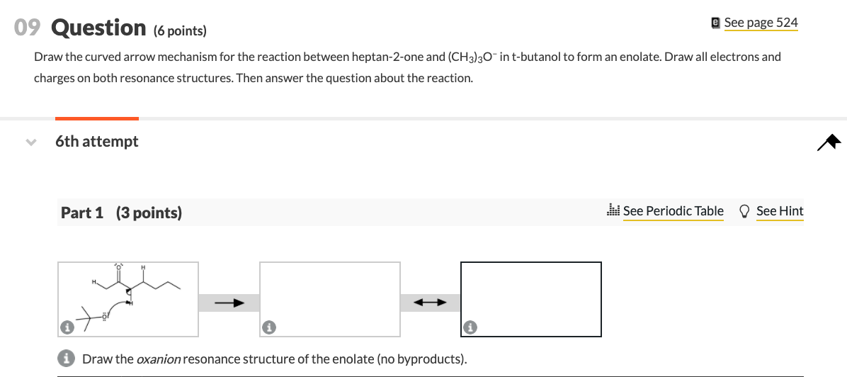 Solved 09 Question (6 points) e See page 524 Draw the curved | Chegg.com
