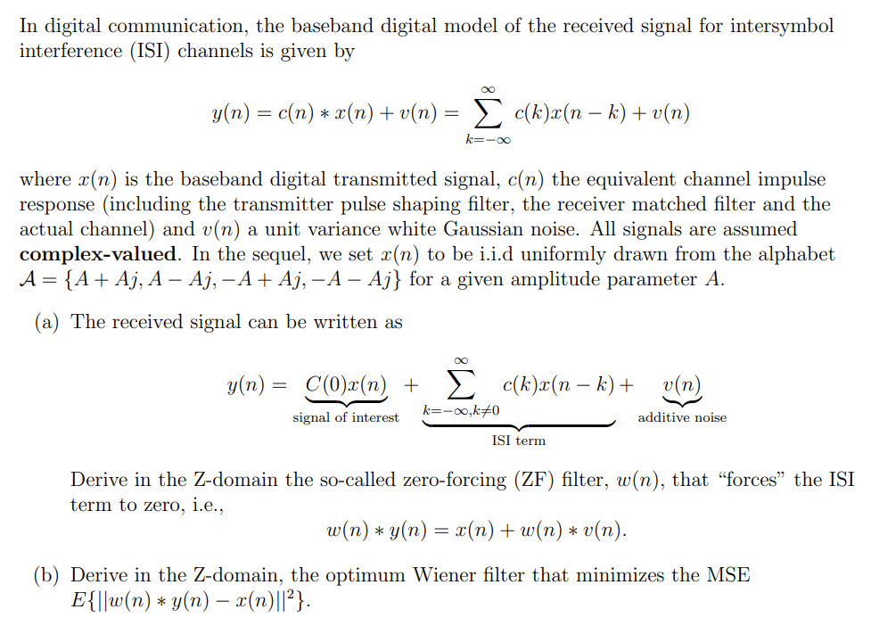 Solved In Digital Communication, The Baseband Digital Model | Chegg.com