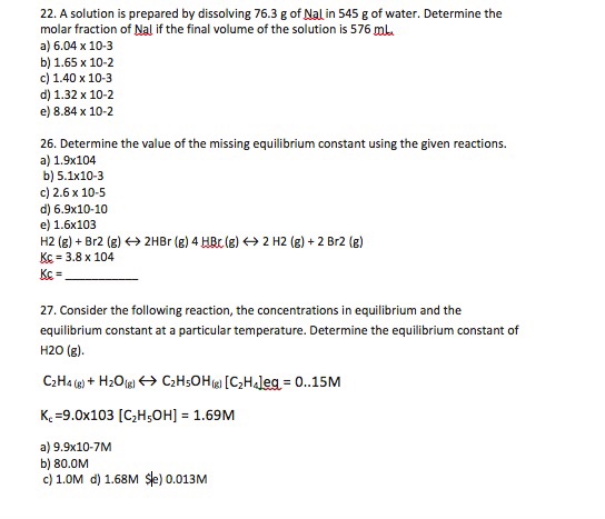 Solved 22. A solution is prepared by dissolving 76.3 g of | Chegg.com