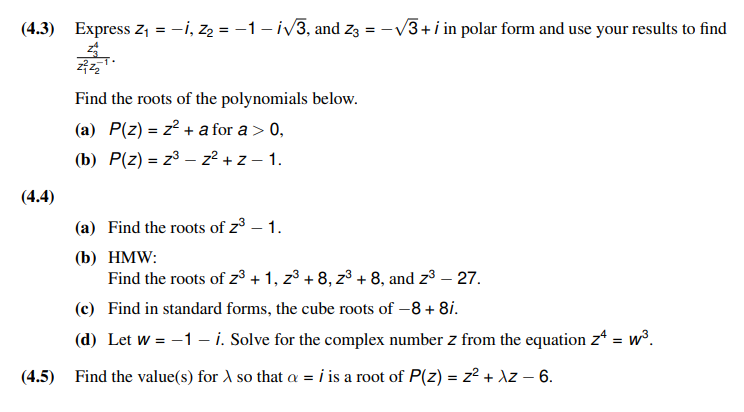 Solved (4.1) Determine The Complex Numbers I−2668 And I−345. | Chegg.com