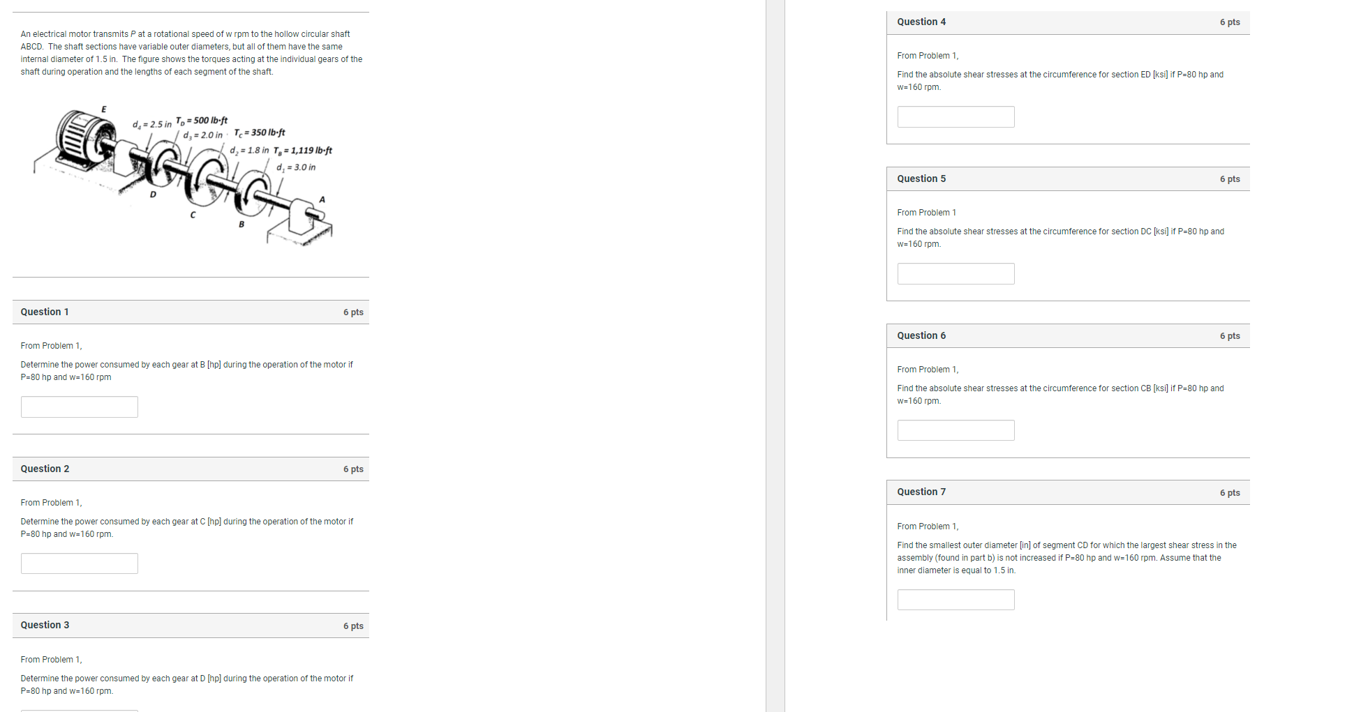 Solved An electrical motor transmits P at a rotational | Chegg.com
