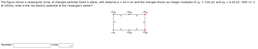 Solved The figure shows a rectangular array of charged | Chegg.com