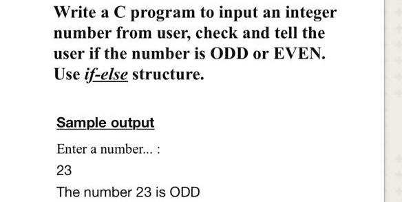 Solved Write a C program to input an integer number from | Chegg.com