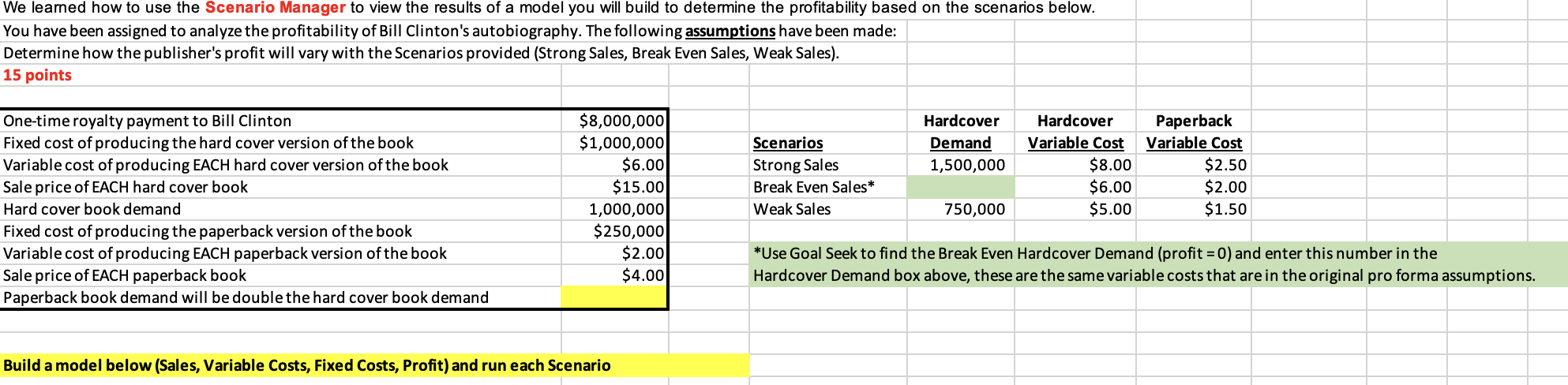 Solved We learned how to use the Scenario Manager to view | Chegg.com
