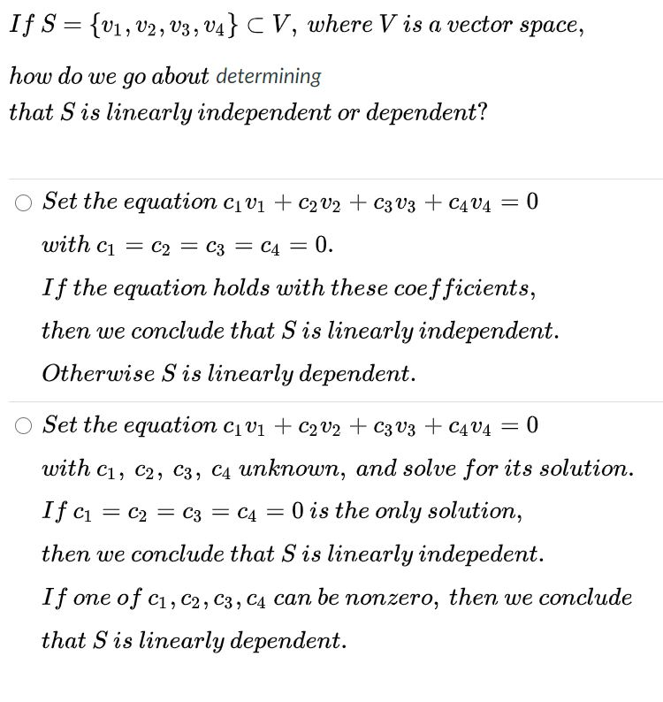 Solved Which one of the following is a vector space? {C1V1 + | Chegg.com