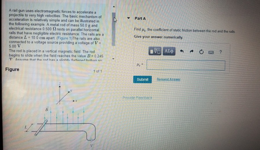 Solved A rail gun uses forces to accelerate