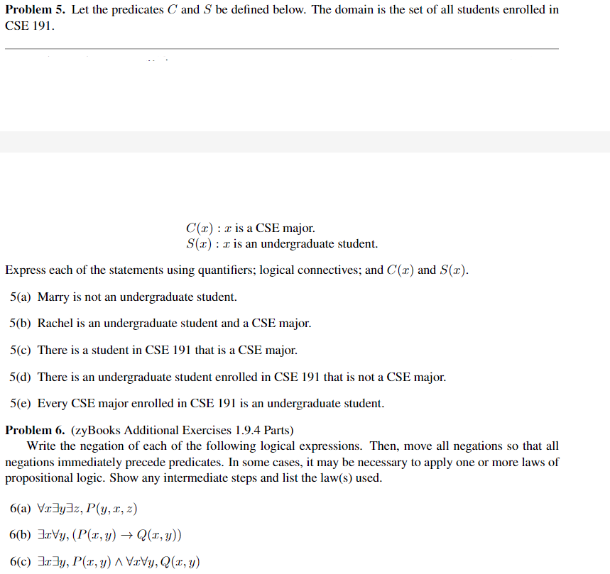 Solved Problem 3 Let Q X Be The Statement 1 1 3