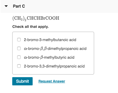 Solved Choose the right IUPAC names and common names of the | Chegg.com