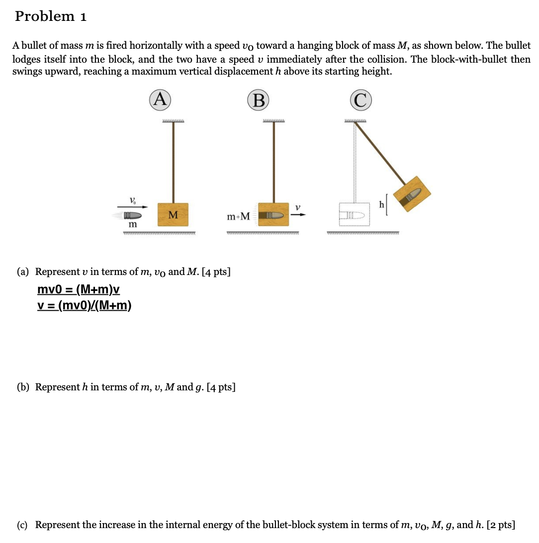 [Solved] A bullet of mass m is fired horizontally with a s