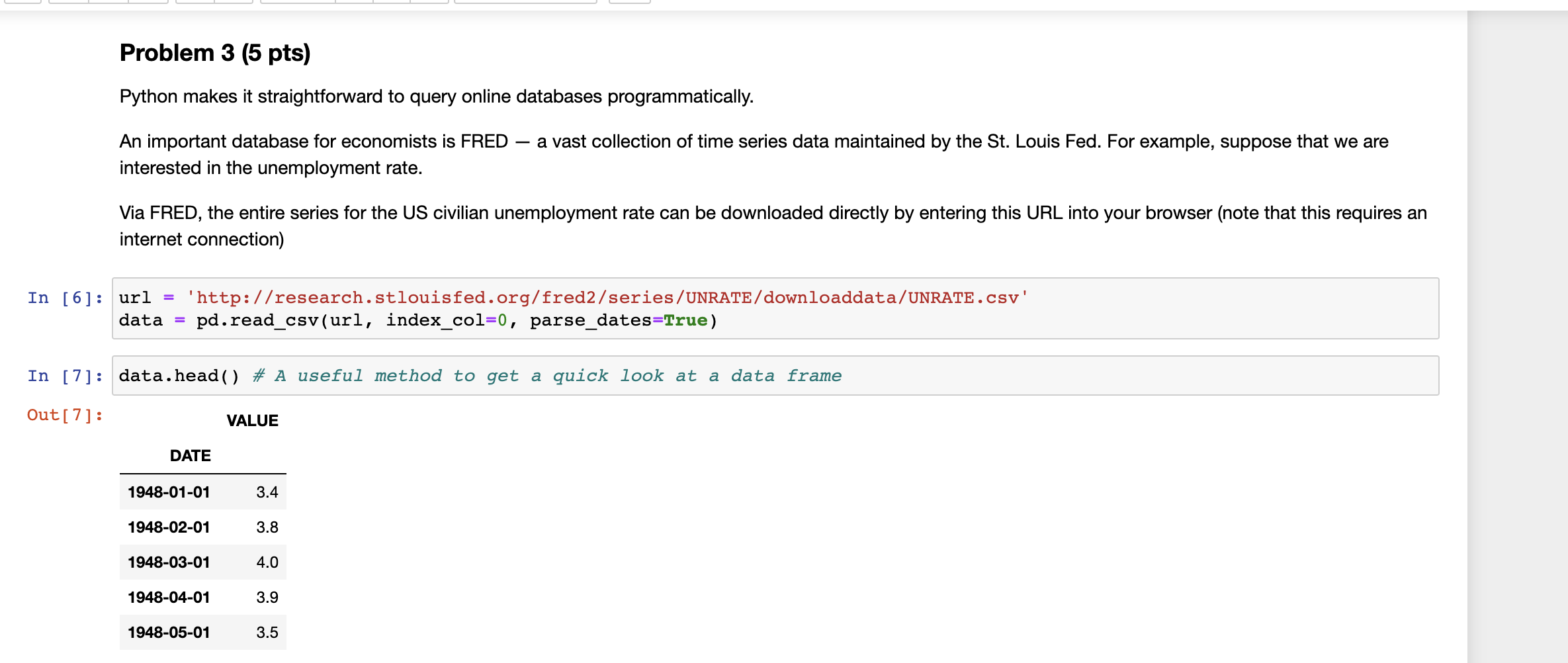 Problem 3 (5 pts) Python makes it straightforward to | Chegg.com