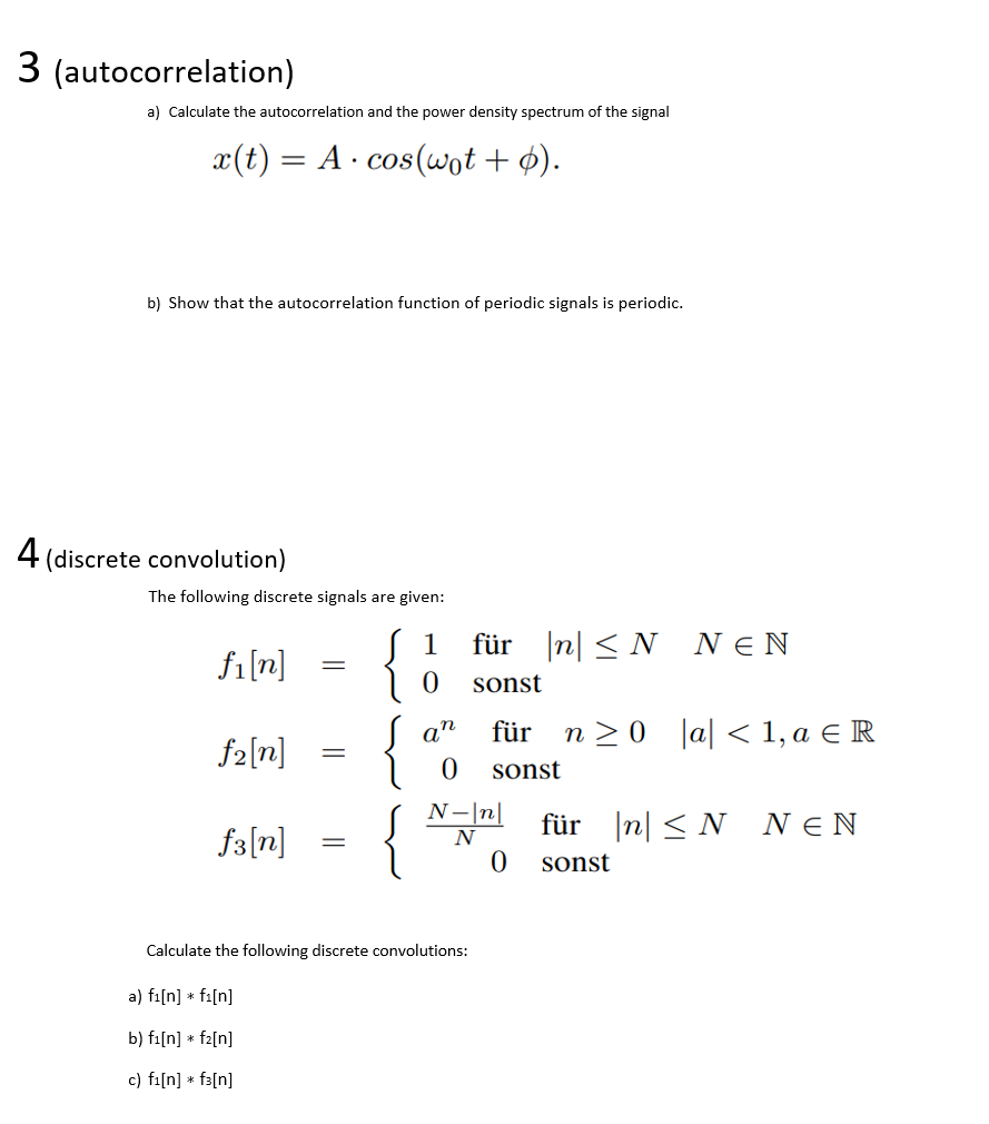 Solved 3 (autocorrelation) A) Calculate The Autocorrelation | Chegg.com